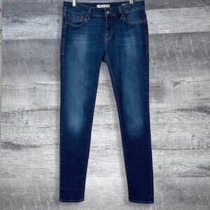 Mavi Adriana Super Skinny Dark Blue Jean Women 29 (32X31) Mid Rise Stretch Denim